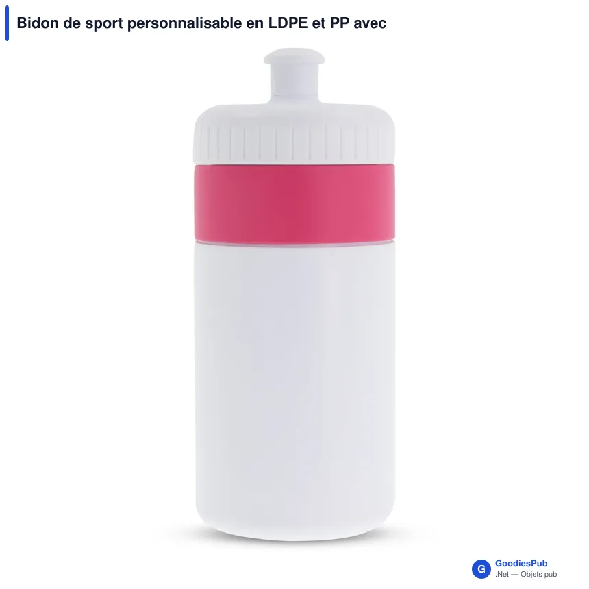 Bidon de sport personnalisable en LDPE et PP avec logo - Bord 500 ml - Image 3
