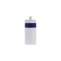 Variante Blanc / bleu foncé - Bidon de sport personnalisable en LDPE et PP avec logo - Bord 500 ml