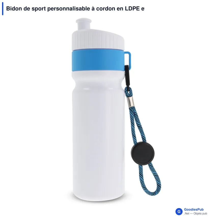 Bidon de sport personnalisable à cordon en LDPE et PP avec logo - Bord 750 ml - Image 11