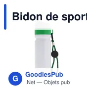 Bidon de sport personnalisable à cordon en LDPE et PP avec logo - Bord 750 ml - Miniature 3