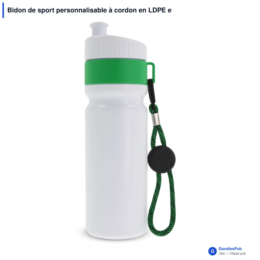 Bidon de sport personnalisable à cordon en LDPE et PP avec logo - Bord 750 ml - Image 3