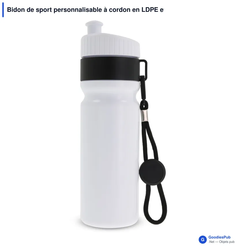 Bidon de sport personnalisable à cordon en LDPE et PP avec logo - Bord 750 ml - Image 4