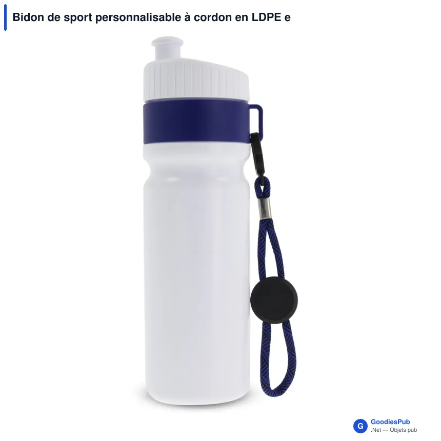 Bidon de sport personnalisable à cordon en LDPE et PP avec logo - Bord 750 ml - Image 5