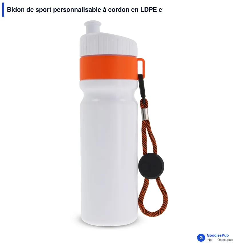 Bidon de sport personnalisable à cordon en LDPE et PP avec logo - Bord 750 ml - Image 6