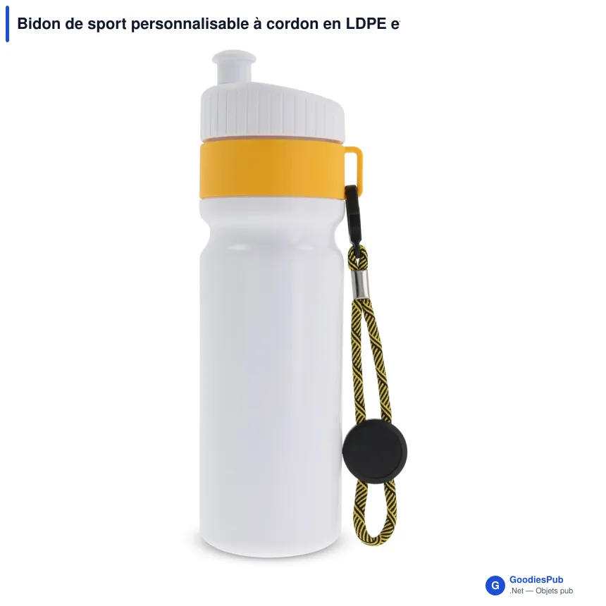 Bidon de sport personnalisable à cordon en LDPE et PP avec logo - Bord 750 ml - Image 7