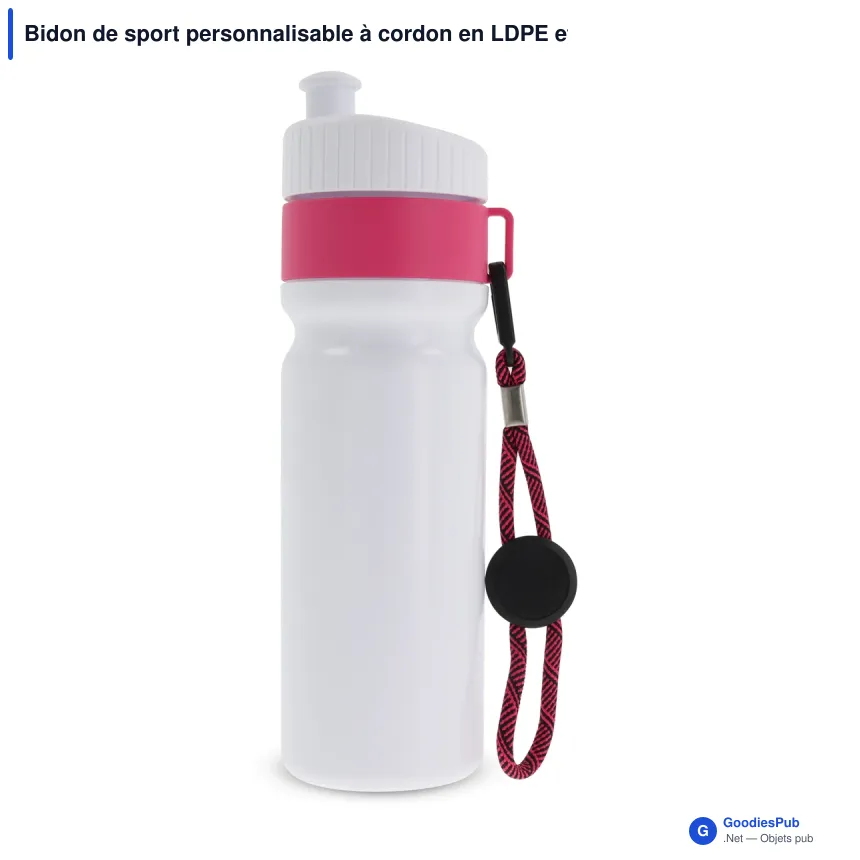 Bidon de sport personnalisable à cordon en LDPE et PP avec logo - Bord 750 ml - Image 8
