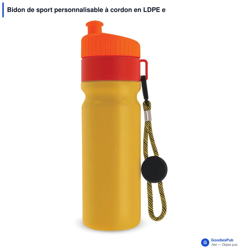 Bidon de sport personnalisable à cordon en LDPE et PP avec logo - Bord 750 ml - Image 9
