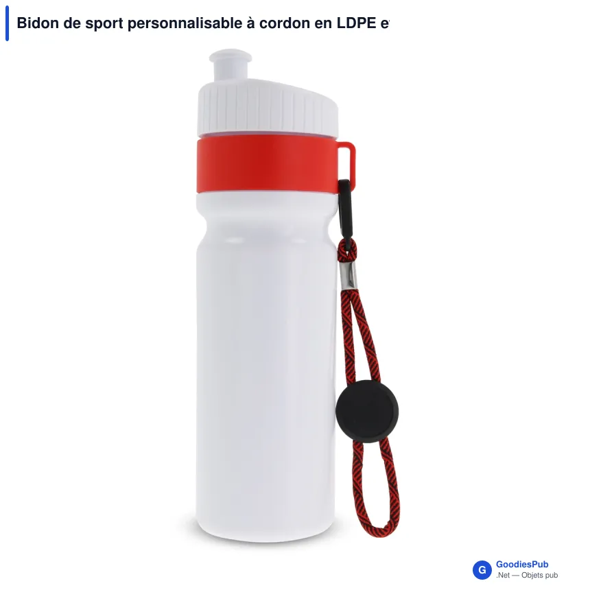 Bidon de sport personnalisable à cordon en LDPE et PP avec logo - Bord 750 ml - Image 10