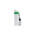 Variante Blanc / vert - Bidon de sport personnalisable à cordon en LDPE et PP avec logo - Bord 750 ml