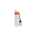 Variante Blanc / Orange - Bidon de sport personnalisable à cordon en LDPE et PP avec logo - Bord 750 ml