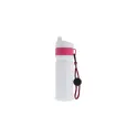 Variante Blanc / rose - Bidon de sport personnalisable à cordon en LDPE et PP avec logo - Bord 750 ml