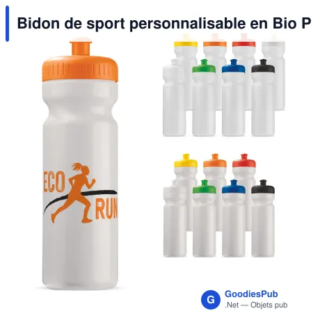 Bidon de sport personnalisable en Bio PE 750 ml avec logo - Bio