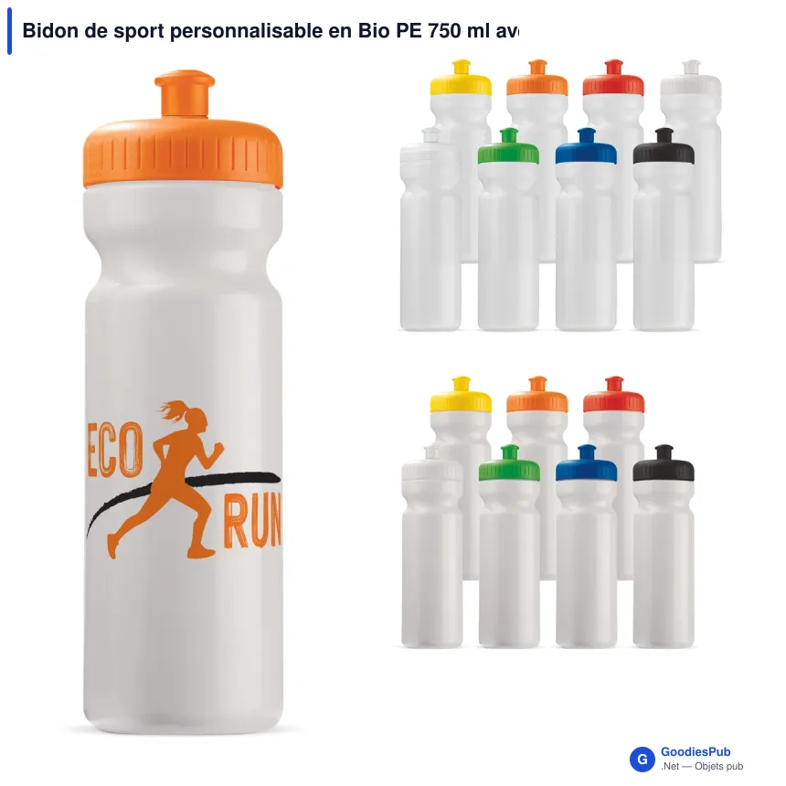 Bidon de sport personnalisable en Bio PE 750 ml avec logo - Bio - Image 1