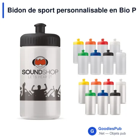 Bidon de sport personnalisable en Bio PE 500 ml avec logo - Basic