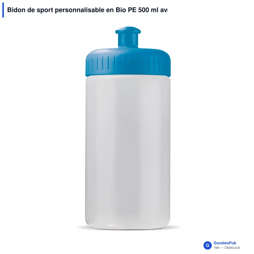 Bidon de sport personnalisable en Bio PE 500 ml avec logo - Basic - Image 2