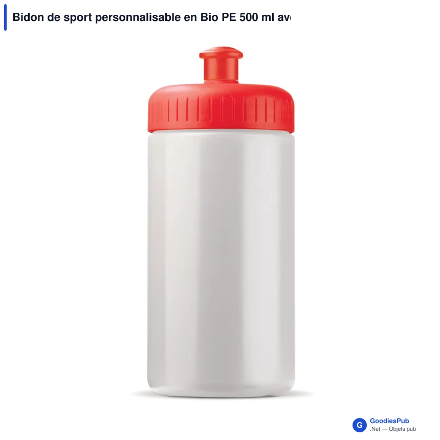 Bidon de sport personnalisable en Bio PE 500 ml avec logo - Basic - Image 4