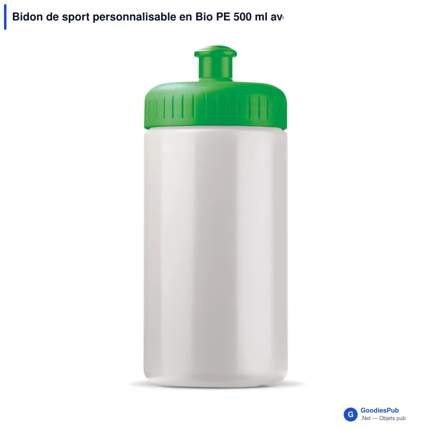 Bidon de sport personnalisable en Bio PE 500 ml avec logo - Basic - Image 5