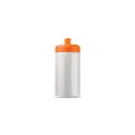 Variante Blanc / Orange - Bidon de sport personnalisable en Bio PE 500 ml avec logo - Basic