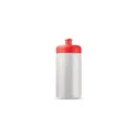 Variante Blanc / Rouge - Bidon de sport personnalisable en Bio PE 500 ml avec logo - Basic