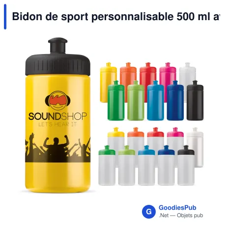 Bidon de sport personnalisable 500 ml avec logo - Classic