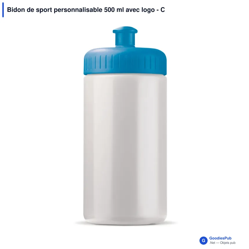 Bidon de sport personnalisable 500 ml avec logo - Classic - Image 2