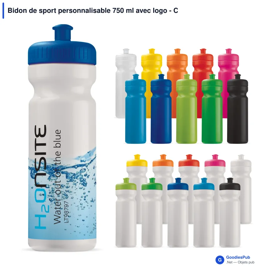 Bidon de sport personnalisable 750 ml avec logo - Classic - Image 1