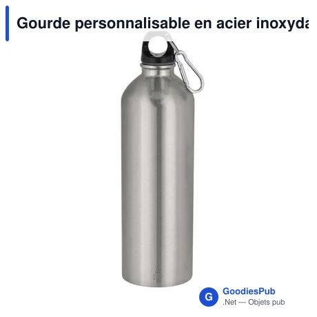 Gourde personnalisable en acier inoxydable recyclé avec logo - Bidon Graims