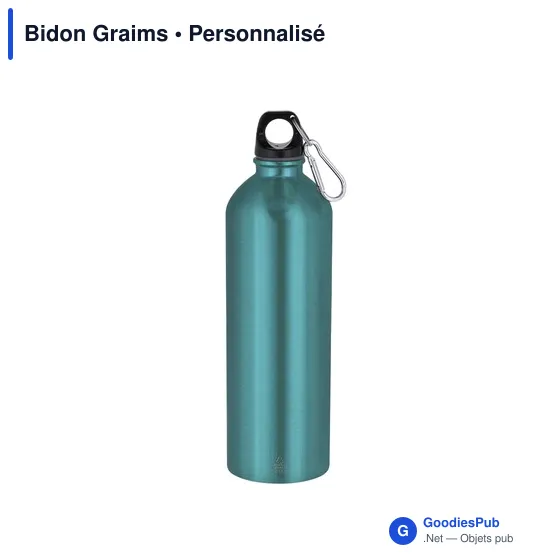 Gourde personnalisable en acier inoxydable recyclé avec logo - Bidon Graims - Image 2