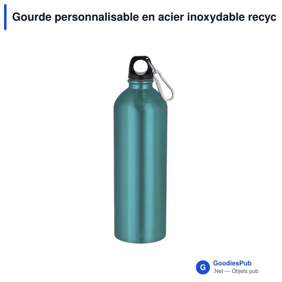 Gourde personnalisable en acier inoxydable recyclé avec logo - Bidon Graims - Image 11
