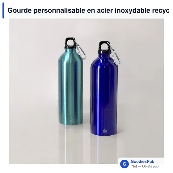 Gourde personnalisable en acier inoxydable recyclé avec logo - Bidon Graims - Image 12