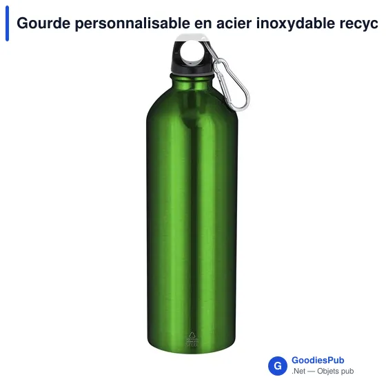 Gourde personnalisable en acier inoxydable recyclé avec logo - Bidon Graims - Image 7