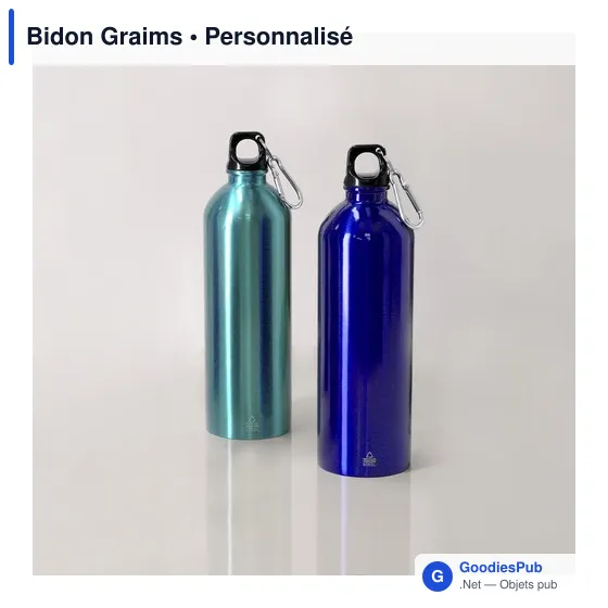 Gourde personnalisable en acier inoxydable recyclé avec logo - Bidon Graims - Image 9