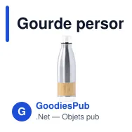 Gourde personnalisable Bidon Guiver avec logo en acier inoxydable - Miniature 1