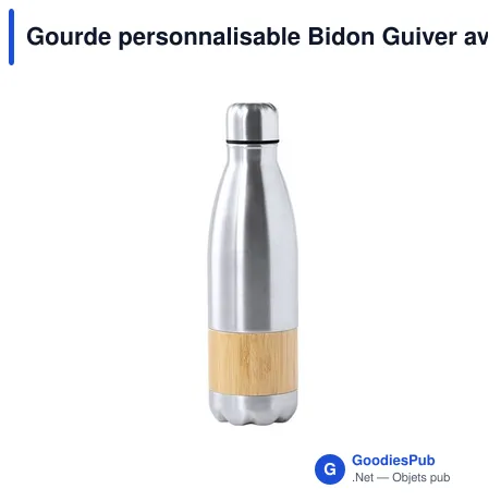 Gourde personnalisable Bidon Guiver avec logo en acier inoxydable