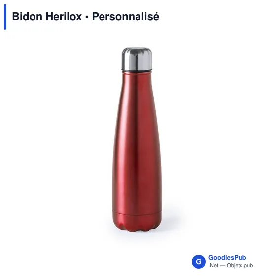 Bidon personnalisable en acier inoxydable avec logo - Herilox - Image 6