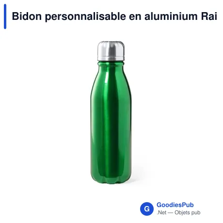 Bidon personnalisable en aluminium Raican avec logo