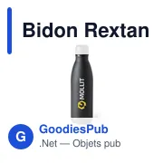 Bidon personnalisable en acier inoxydable avec logo - Rextan - Miniature 2