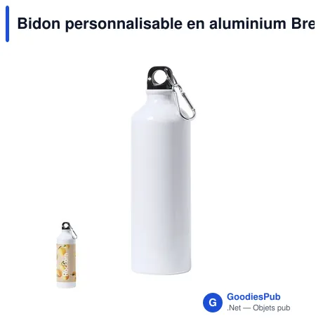 Bidon personnalisable en aluminium Bredix avec logo