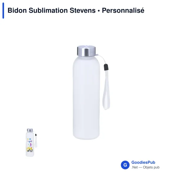 Gourde personnalisable en verre avec logo - Bidon Sublimation Stevens - Image 1