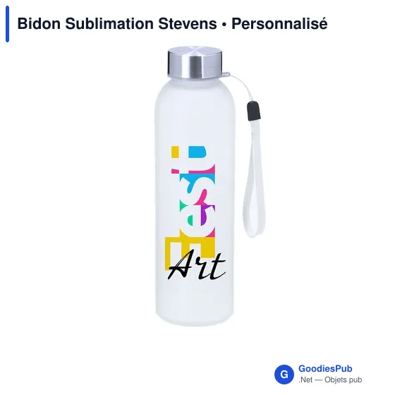 Gourde personnalisable en verre avec logo - Bidon Sublimation Stevens - Image 3