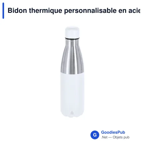 Bidon thermique personnalisable en acier inoxydable recyclé - Fanoxavec logo
