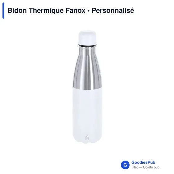 Bidon thermique personnalisable en acier inoxydable recyclé - Fanoxavec logo - Image 1