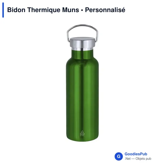 Bouteille isotherme personnalisable Muns avec logo - Image 1
