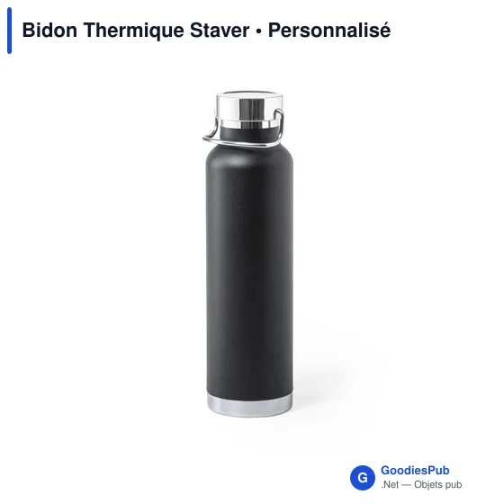 Bidon thermique personnalisable en acier inoxydable - Staveravec logo - Image 1