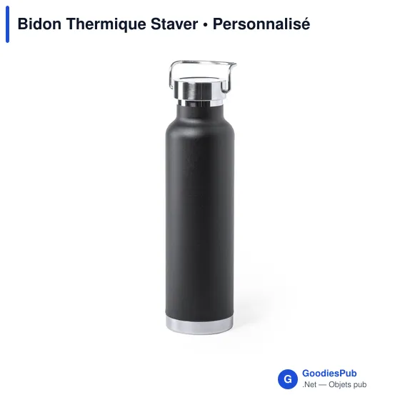 Bidon thermique personnalisable en acier inoxydable - Staveravec logo - Image 3