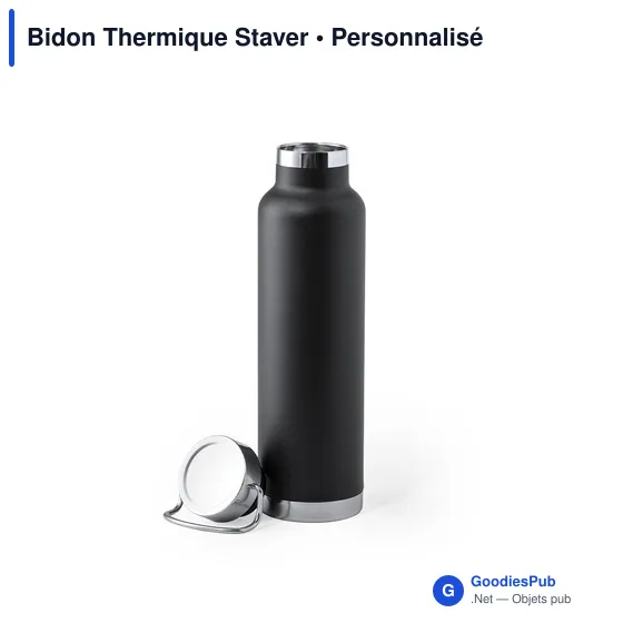 Bidon thermique personnalisable en acier inoxydable - Staveravec logo - Image 4