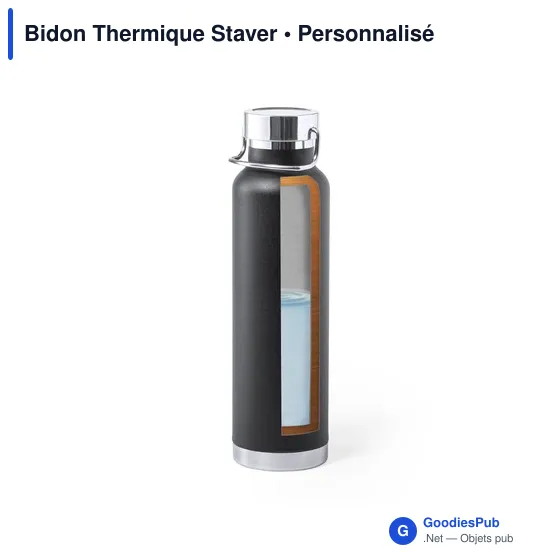 Bidon thermique personnalisable en acier inoxydable - Staveravec logo - Image 5