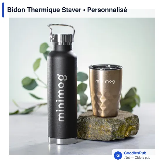 Bidon thermique personnalisable en acier inoxydable - Staveravec logo - Image 6