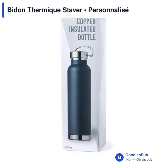 Bidon thermique personnalisable en acier inoxydable - Staveravec logo - Image 7