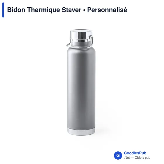 Bidon thermique personnalisable en acier inoxydable - Staveravec logo - Image 8